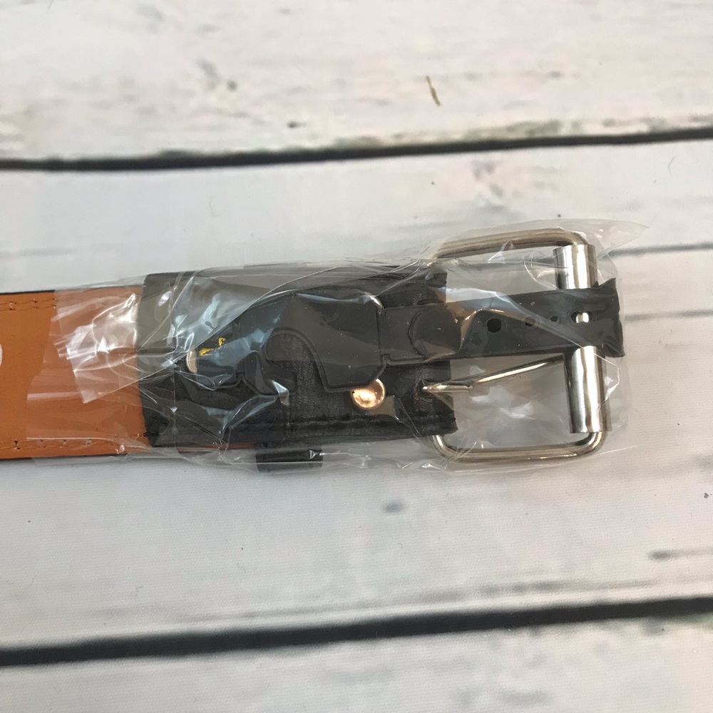 Genuine Leather Double Prong Brown Belt - Picture 4 of 5